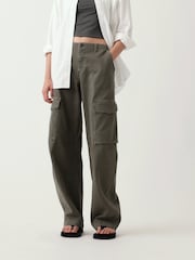 Gap Green Low Rise Twill Baggy Barrel Cargo Trousers - Image 6 of 6