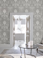 Laura Ashley Steel Josette 10M Wallpaper - Image 1 of 5