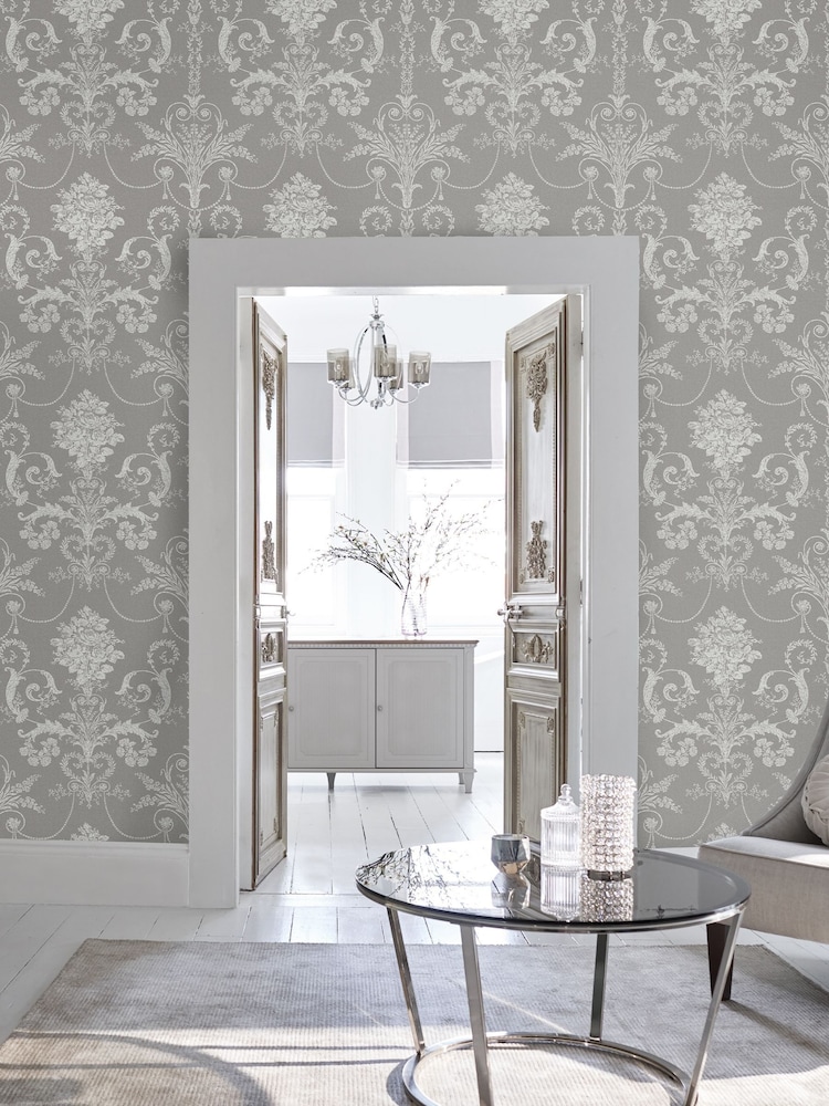 Laura Ashley Steel Josette 10M Wallpaper - Image 1 of 5