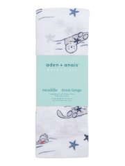aden + anais™ White Essentials Seashorse Cotton Muslin Blanket - Image 3 of 5