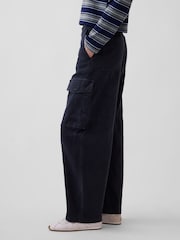 Gap Black Low Rise Twill Baggy Barrel Cargo Trousers - Image 3 of 6