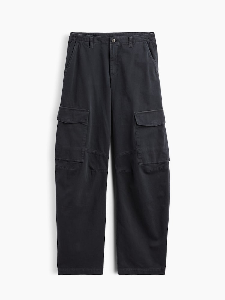 Gap Black Low Rise Twill Baggy Barrel Cargo Trousers - Image 6 of 6 Gap Black Low Rise Twill Baggy Barrel Cargo Trousers - Image 6 of 6