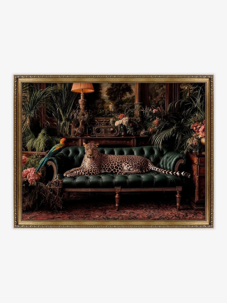 Artko Green The Leopard Lounge By Artko Framed Art - Image 2 of 3