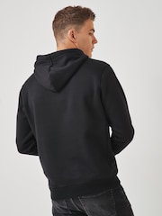 Black Regular Fit Jersey Cotton Rich Overhead Hoodie - Image 2 of 3