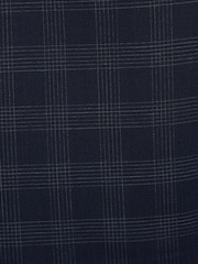 Navy Blue Slim Fit Signature Tollegno Wool Check Suit: Jacket - Image 3 of 12