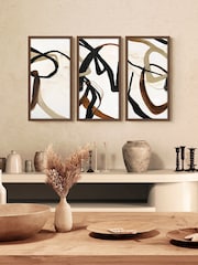 Artko Set of 3 Beige Once Again By Design Fabrikken Framed Arts - Image 1 of 3