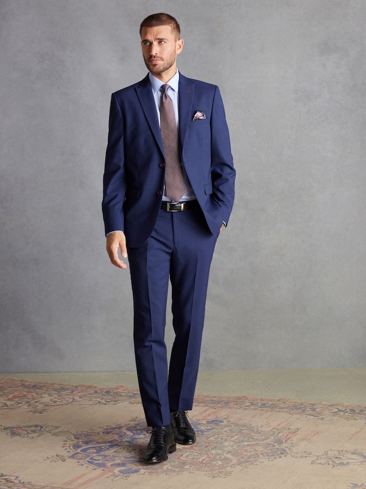 Bright Blue Tailored Fit Signature TG Di Fabio Wool Rich Puppytooth Suit: Trousers - Image 3 of 7