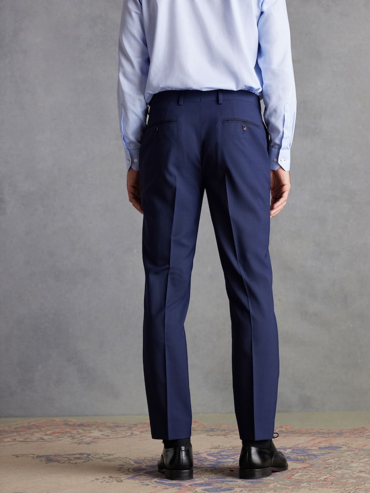 Bright Blue Tailored Fit Signature TG Di Fabio Wool Rich Puppytooth Suit: Trousers - Image 4 of 7