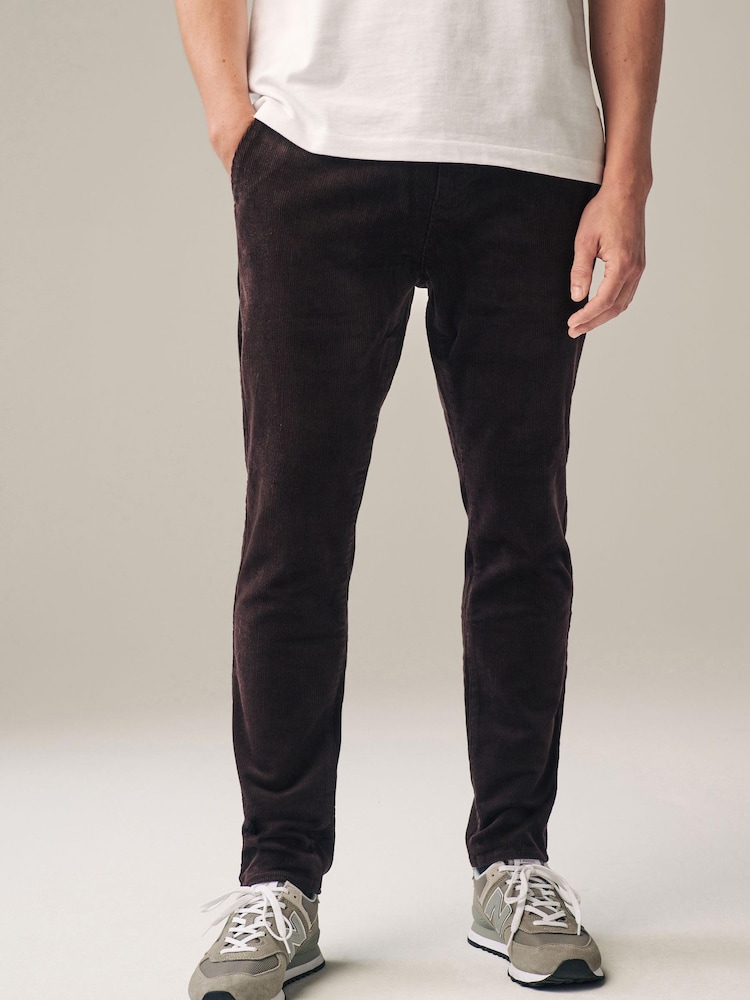 Rouge bordeaux - Pantalon chino slim en velours côtelé - Image 4 of 9