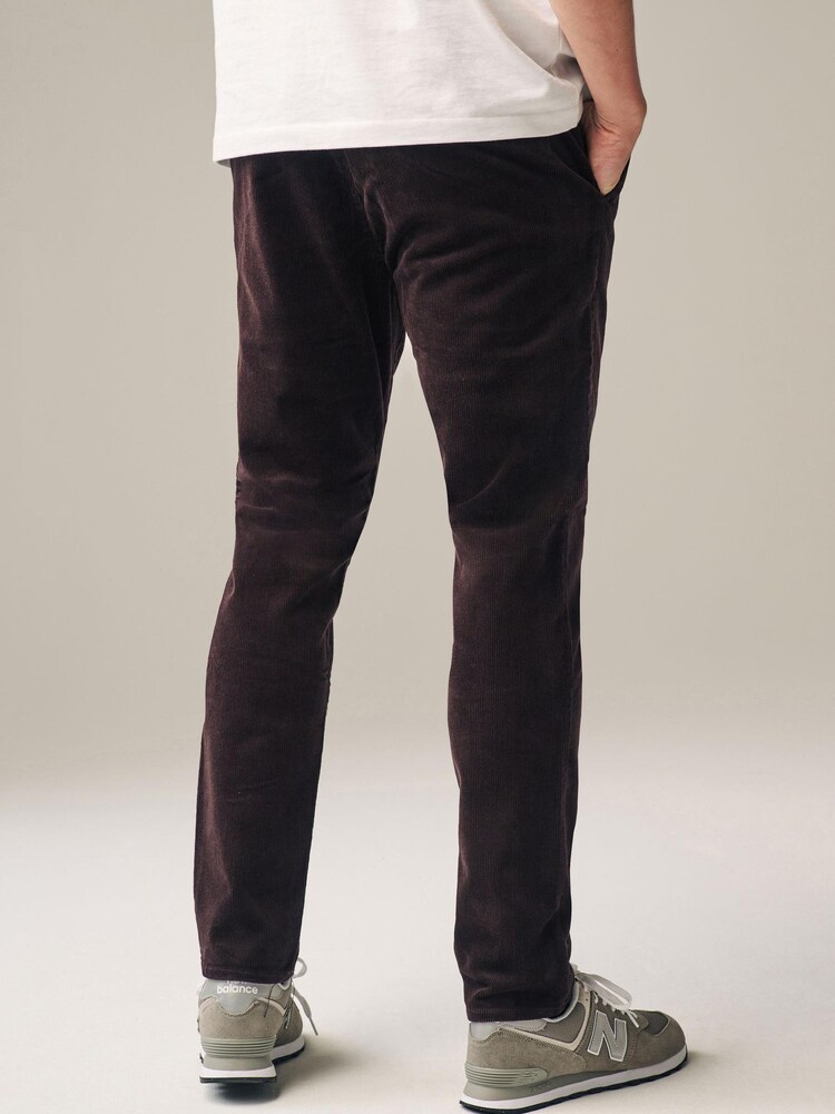 Rouge bordeaux - Pantalon chino slim en velours côtelé - Image 5 of 9