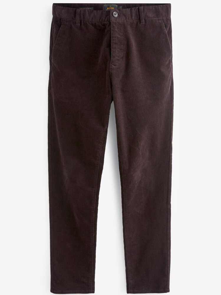 Rouge bordeaux - Pantalon chino slim en velours côtelé - Image 6 of 9