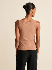 Tan Brown Square Neck Vest - Image 3 of 6