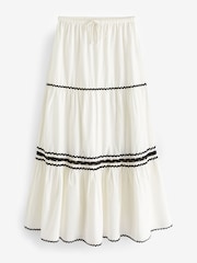 White/Black Rik Rak Maxi Skirt - Image 5 of 6