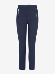 Navy Elastic Back Skinny Zip Detail Trousers - Image 4 of 4