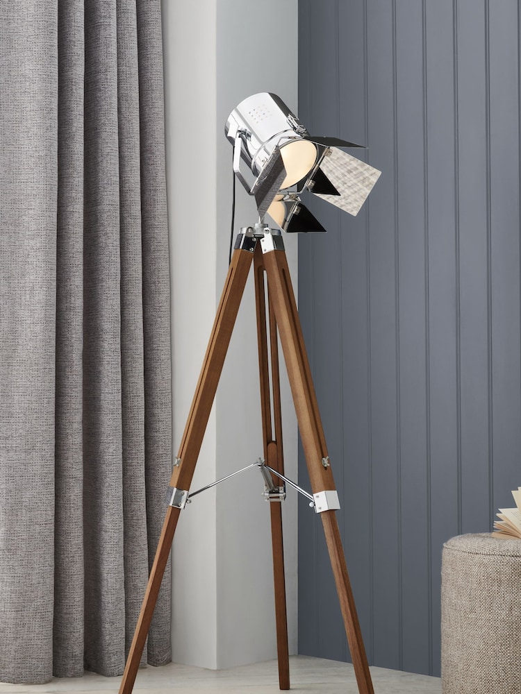 Natural Henley Wood Tripod Floor Lamp - Image 1 of 5