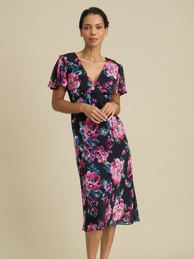 Gina Bacconi Rosabelle Floral Print Midi Dress - صورة 1 من 5