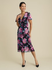 Gina Bacconi Rosabelle Floral Print Midi Dress - صورة 3 من 5