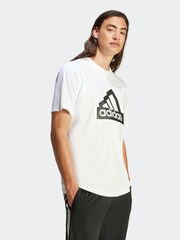 adidas White Modern Essentials Graphic 100% Cotton T-Shirt - Image 2 of 7