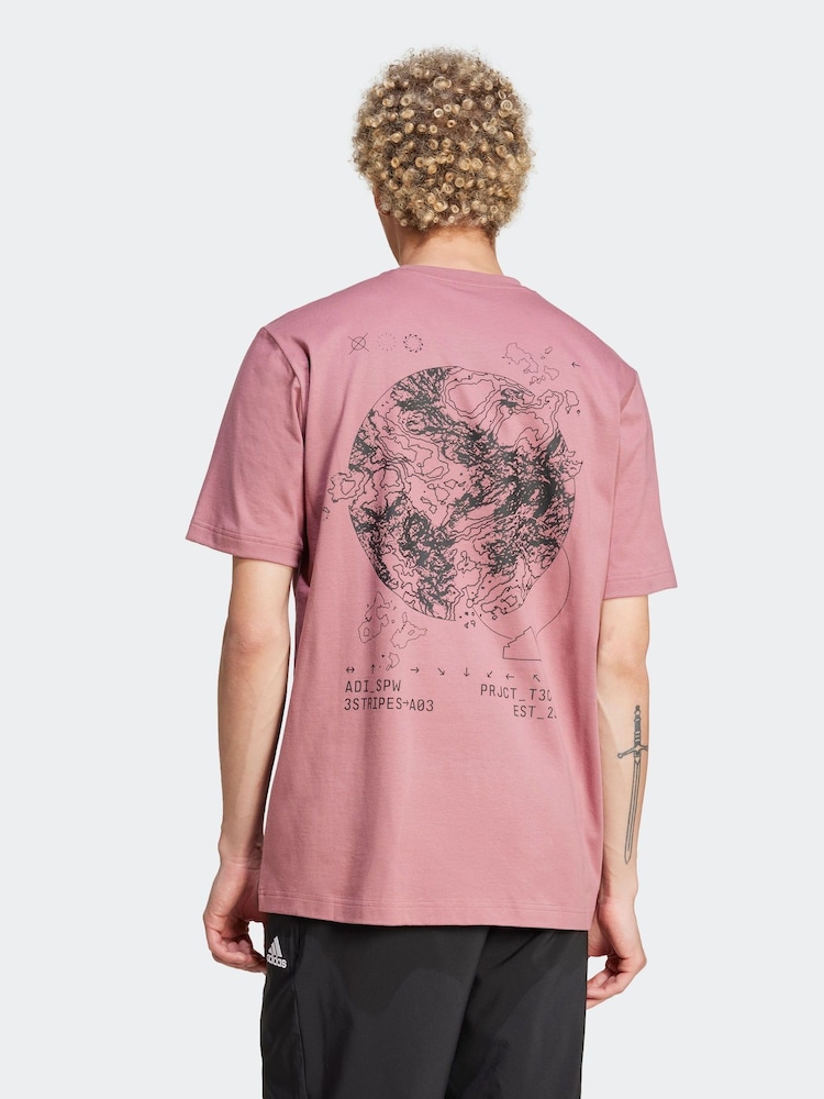 adidas Red 100% Cotton City Escape Graphic T-Shirt - Image 2 of 7
