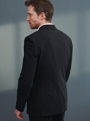 Black Slim Fit Signature Tollegno Motionflex Stretch Wool Suit: Jacket - Image 3 of 9