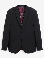 Black Slim Fit Signature Tollegno Motionflex Stretch Wool Suit: Jacket - Image 8 of 9