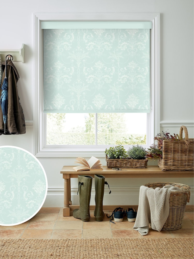 Laura Ashley Duck Egg Blue Josette Made To Measure Roller Blind - Image 1 of 6
