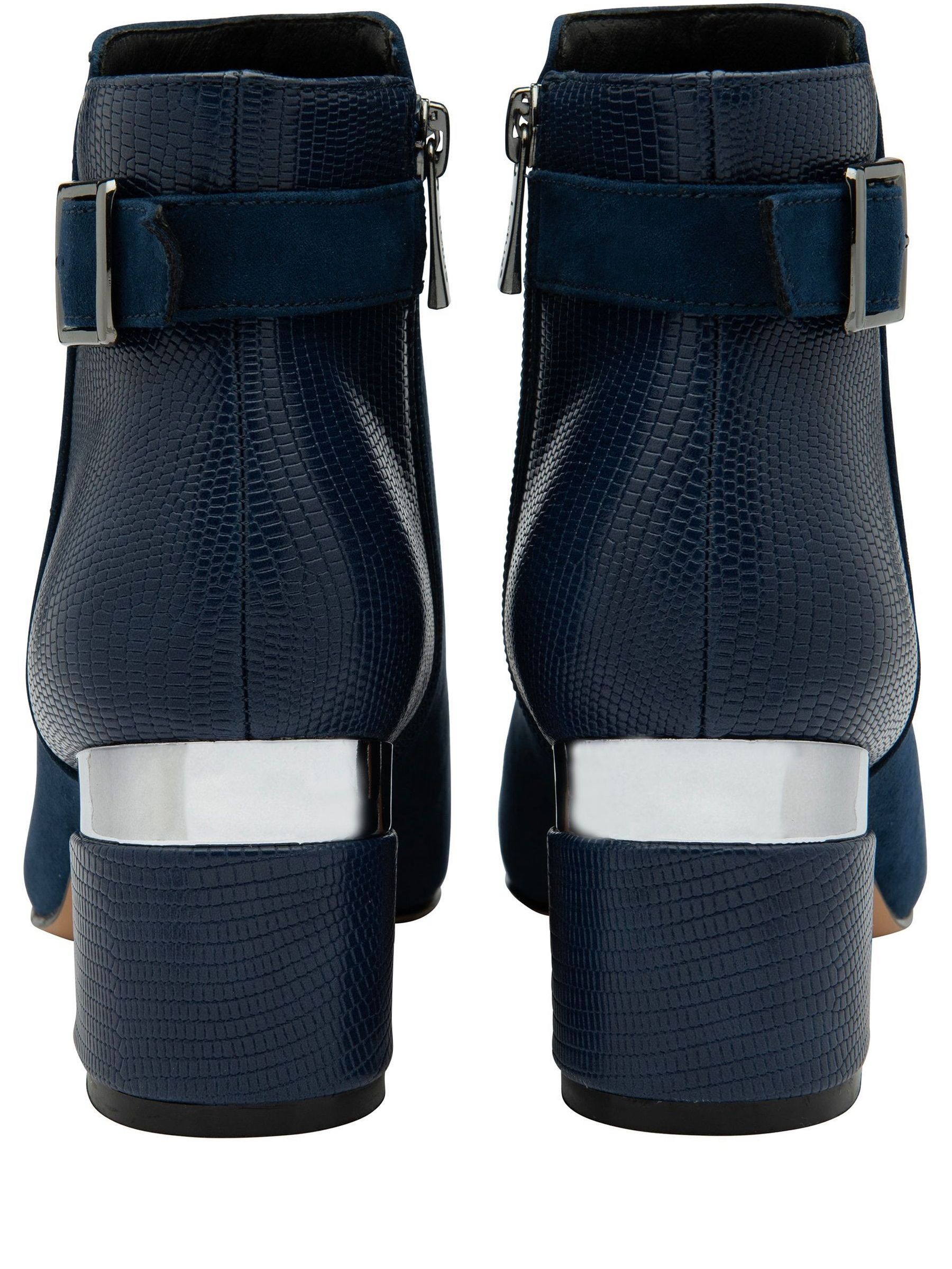 Navy heeled ankle boots uk sales