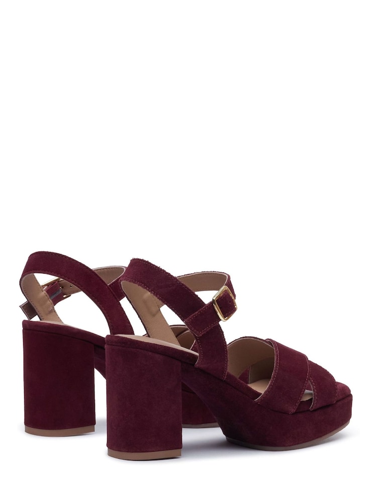 Hush Puppies Purple Ophelia Heel Sandals - Image 2 of 5 Hush Puppies Purple Ophelia Heel Sandals - Image 2 of 5