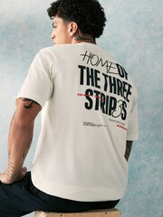 adidas White Home of The 3 Stripes Graphic 100% Cotton T-Shirt - Image 1 of 5