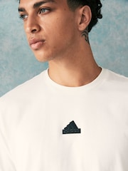 adidas White Home of The 3 Stripes Graphic 100% Cotton T-Shirt - Image 4 of 5