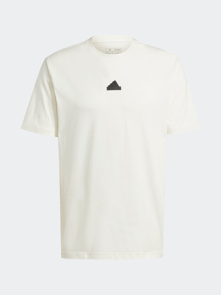 adidas White Home of The 3 Stripes Graphic 100% Cotton T-Shirt - Image 5 of 5