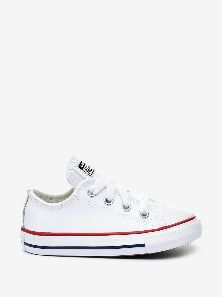 Converse White Chuck Taylor Leather Infant Trainers - Image 1 of 4