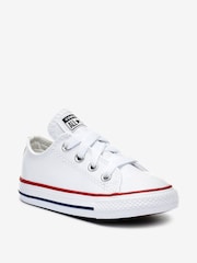 Converse White Chuck Taylor Leather Infant Trainers - Image 2 of 4