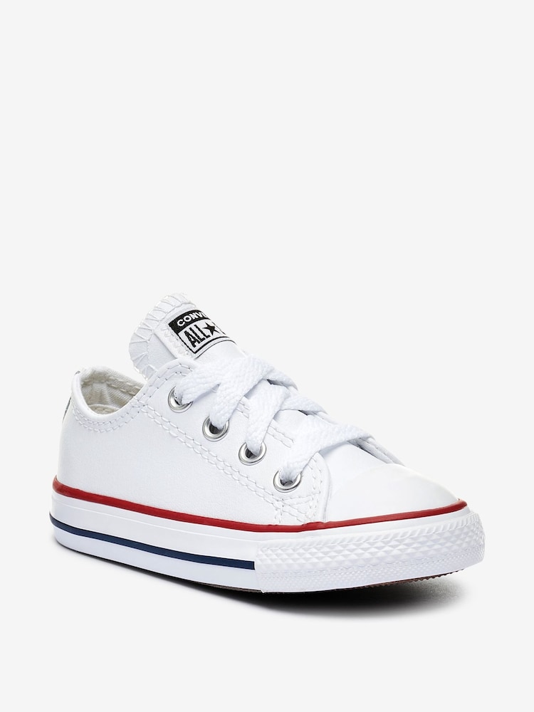 Converse White Chuck Taylor Leather Infant Trainers - Image 2 of 4