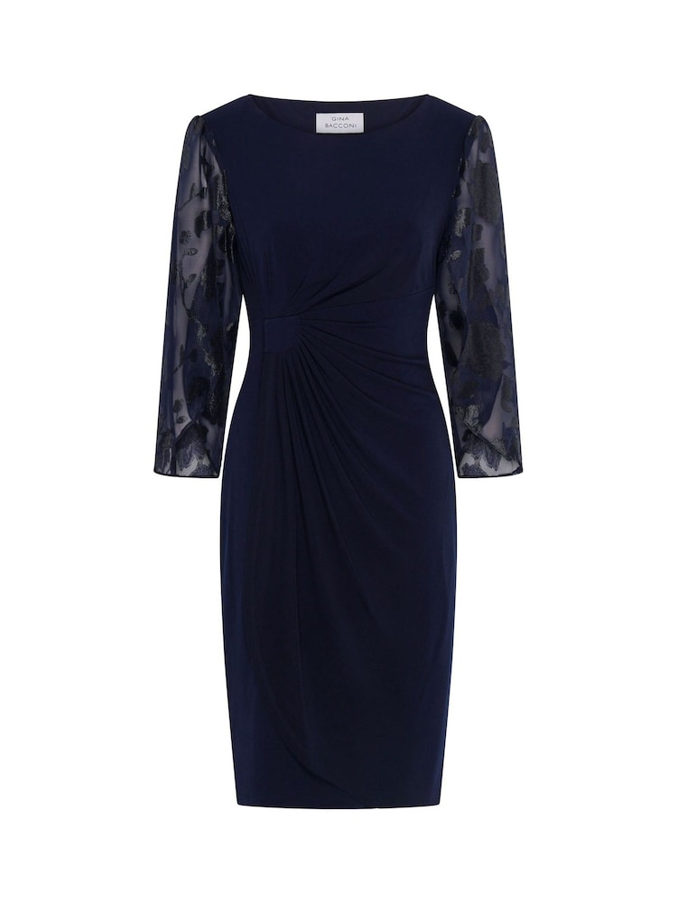 Gina Bacconi Blue Helene Lace Sleeve Dress - Image 10 of 10 Gina Bacconi Blue Helene Lace Sleeve Dress - Image 10 of 10