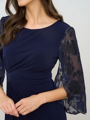 Gina Bacconi Blue Helene Lace Sleeve Dress - Image 4 of 10