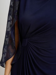 Gina Bacconi Blue Helene Lace Sleeve Dress - Image 7 of 10