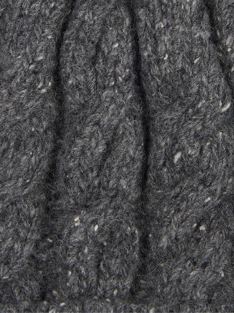 Barbour® Grey Seaton Pom Beanie - Image 2 of 2