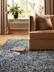 Origins Grey Rocks Shaggy Hand Crafted Rug - Image 4 of 5