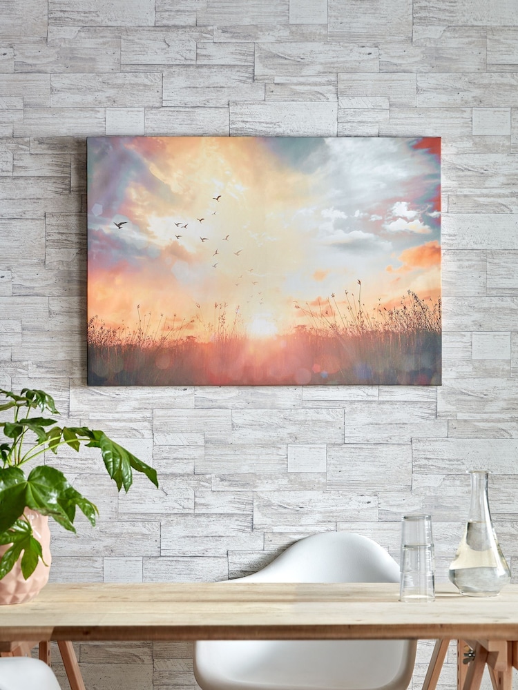Art For The Home Multi Serene Sunset Meadow Wall Art - Image 1 of 1 Art For The Home Multi Serene Sunset Meadow Wall Art - Image 1 of 1
