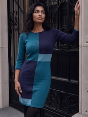Vestido de punto con diseño colour block de Roman - Imagen 1 de 4