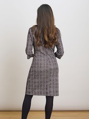 Gina Bacconi Black Janine Textured Shift Dress - Image 2 of 7