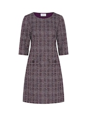Gina Bacconi Black Janine Textured Shift Dress - Image 7 of 7
