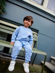 Light Blue Slogan 100% Cotton Sweatshirt And Joggers Set (3mths-7yrs) - Image 3 of 12
