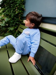 Light Blue Slogan 100% Cotton Sweatshirt And Joggers Set (3mths-7yrs) - Image 5 of 12