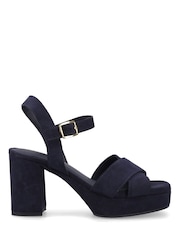 Hush Puppies Blue Ophelia Heel Sandals - Image 1 of 4