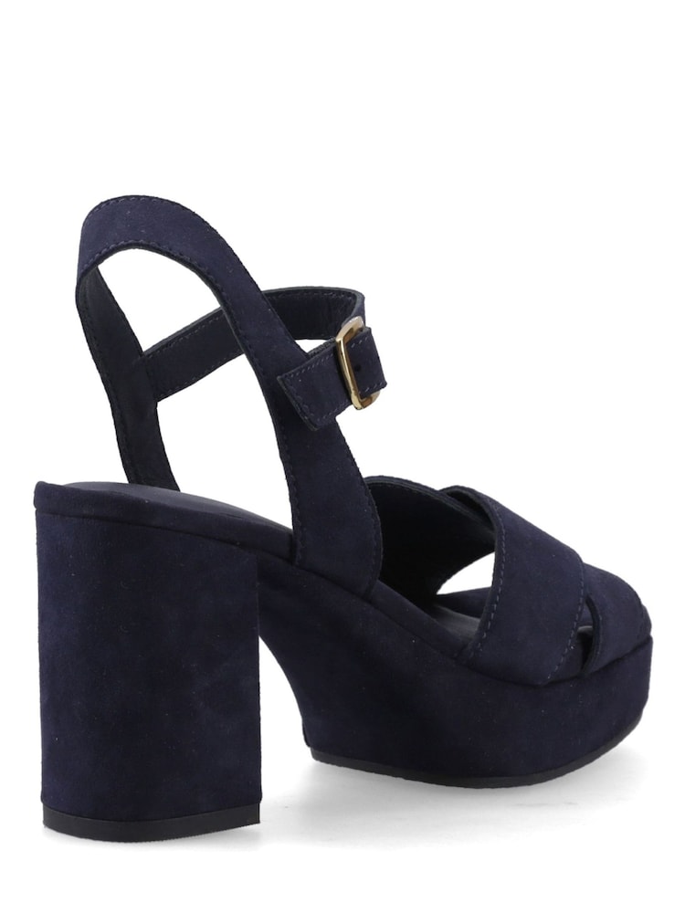 Hush Puppies Blue Ophelia Heel Sandals - Image 2 of 4 Hush Puppies Blue Ophelia Heel Sandals - Image 2 of 4