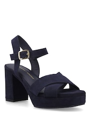 Hush Puppies Blue Ophelia Heel Sandals - Image 3 of 4
