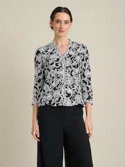 Gina Bacconi Lia Embroidered Blouse With Scallop Detail - Bilde 1 av 5