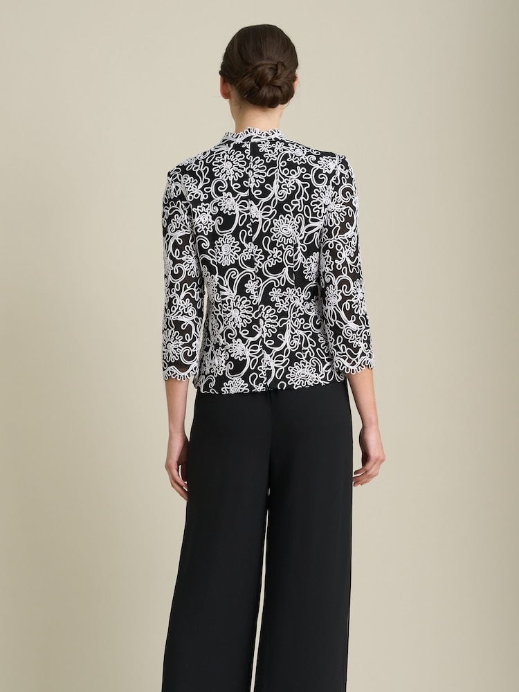 Gina Bacconi Lia Embroidered Blouse With Scallop Detail - Bilde 2 av 5